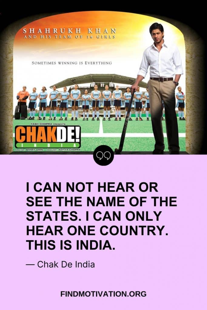 best inspiring dialogues from the movie Chak De India to inspire you