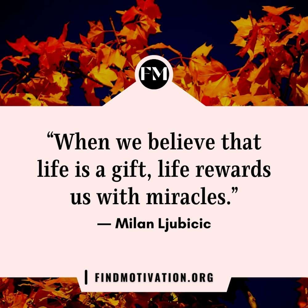 Inspiring quotes about the miracle to never expect something unexpected