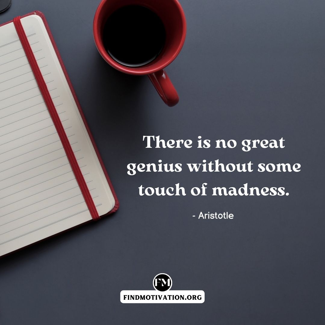 There is no great genius without some touch of madness