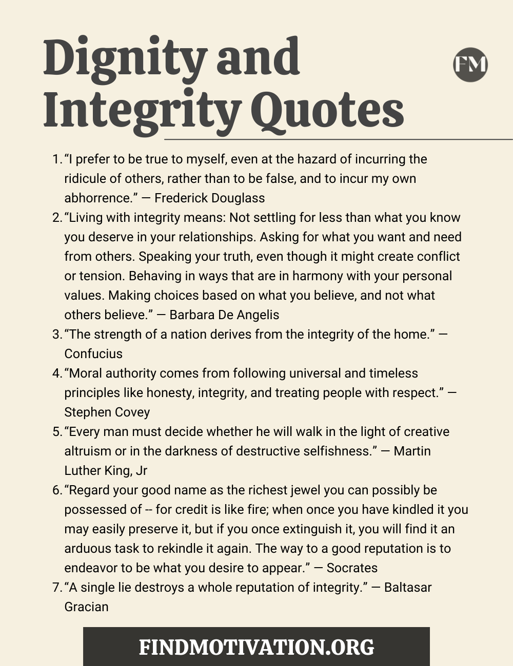 Dignity and Integrity Quotes