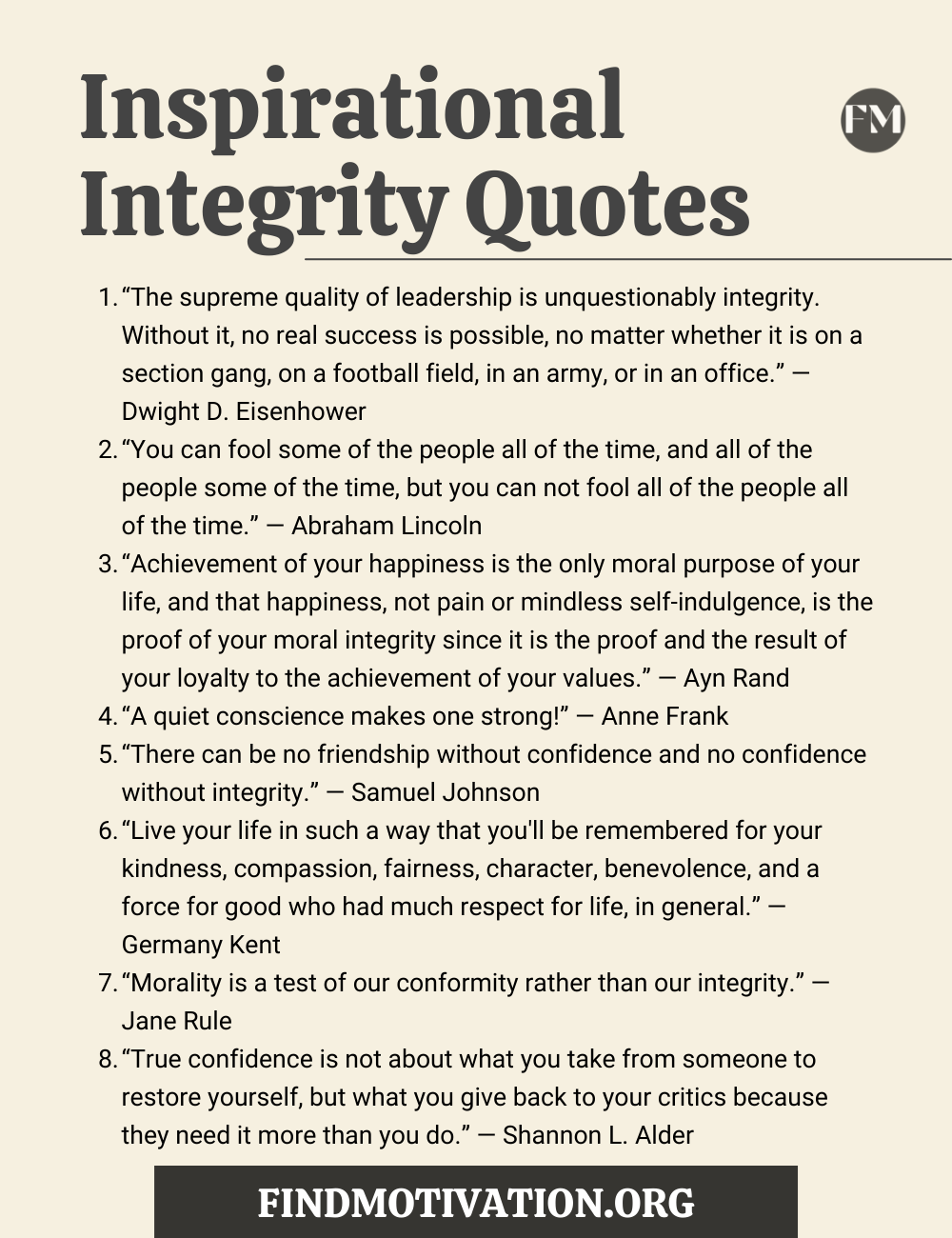 Inspirational Integrity Quotes