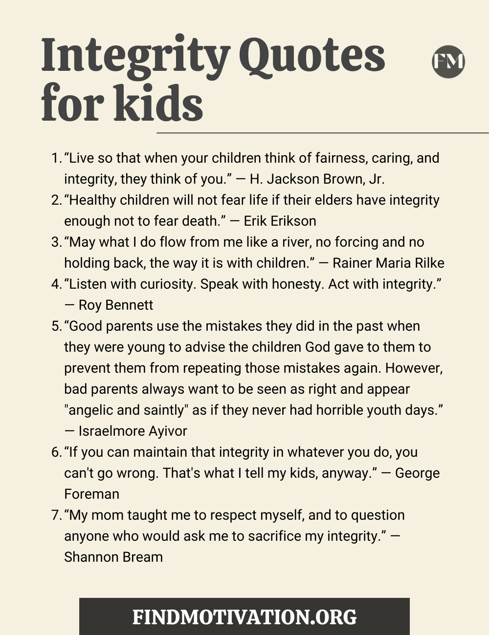 Integrity Quotes for kids