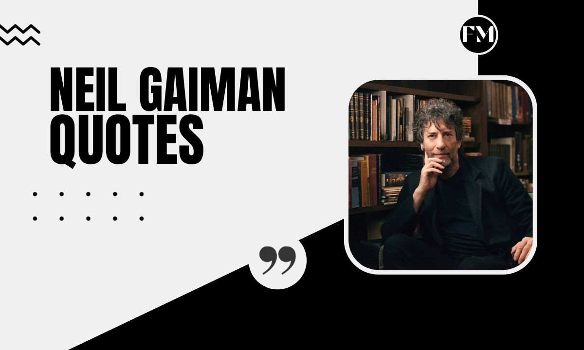 Image of Neil Gaiman with his quotes