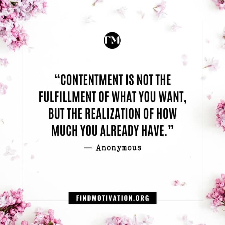 The best inspirational quotes about contentment to find satisfaction in your life