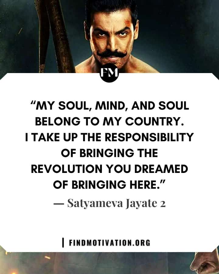 Satyameva Jayate 2 Movie inspiring dialogues and quotes